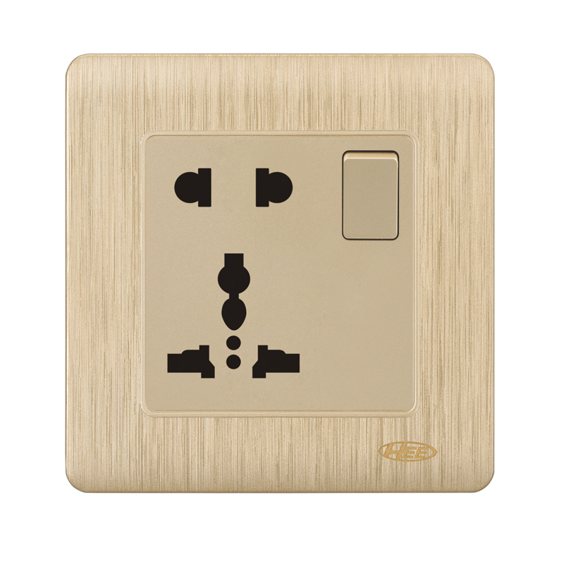 HEE Rose Gold 13A 5 Pin Multi Socket with Switch