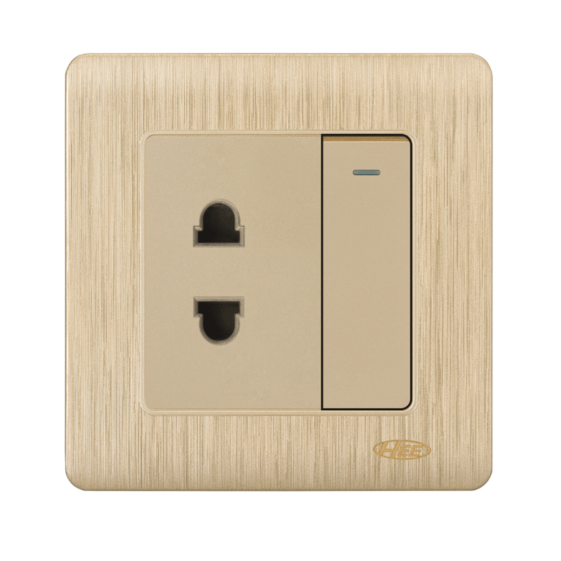 HEE Rose Gold 2 pin Socket with Switch