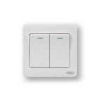 HEE Rose White 2 Gang 1 Way Switch