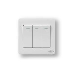 HEE Rose White 3 Gang 1 Way Switch