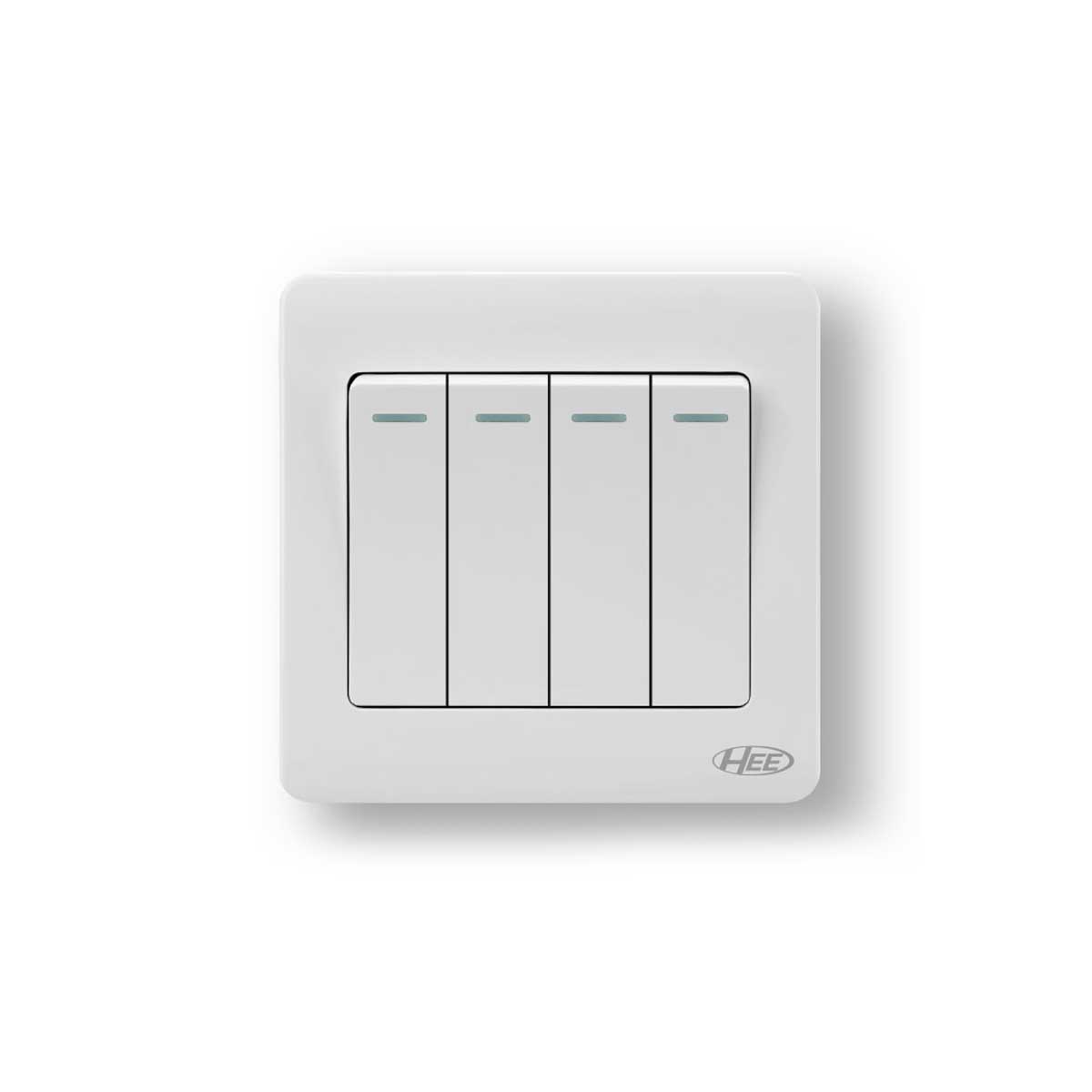 HEE Rose White 4 Gang 1 Way Switch