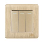 HEE Rose Gold 3 Gang 1 Way Switch