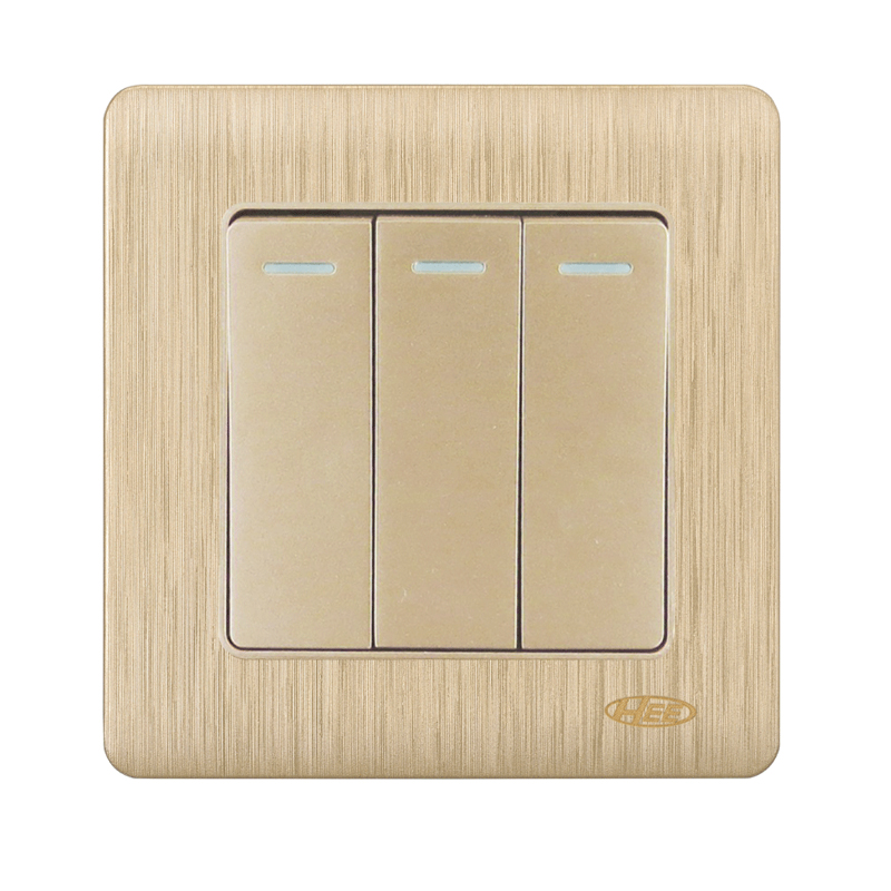 HEE Rose Gold 3 Gang 1 Way Switch