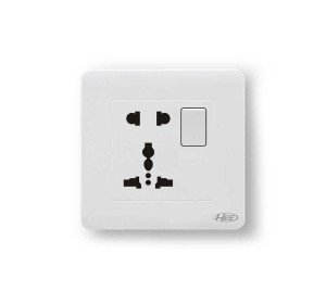 HEE Rose White 5 Pin MF Switched Socket