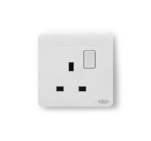 HEE Rose White 13A Flat Switched Socket